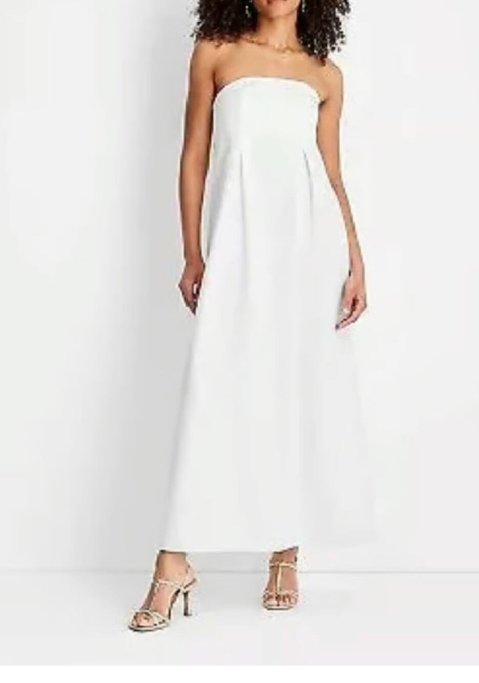Future Collective Jenee Naylor White Strapless Maxi Dress 8